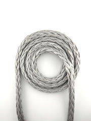 Dyne K gray single braid rope made with Dyneema® SK78 fiber for exceptional strength, low stretch, and high abrasion resistance.