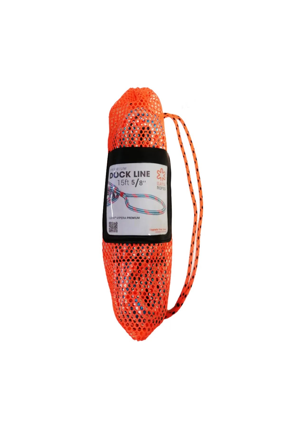 Lupa® Vipera premium 3-color nylon dock line with carry bag, offering superior elasticity, shock absorption, and durability for secure boat docking.