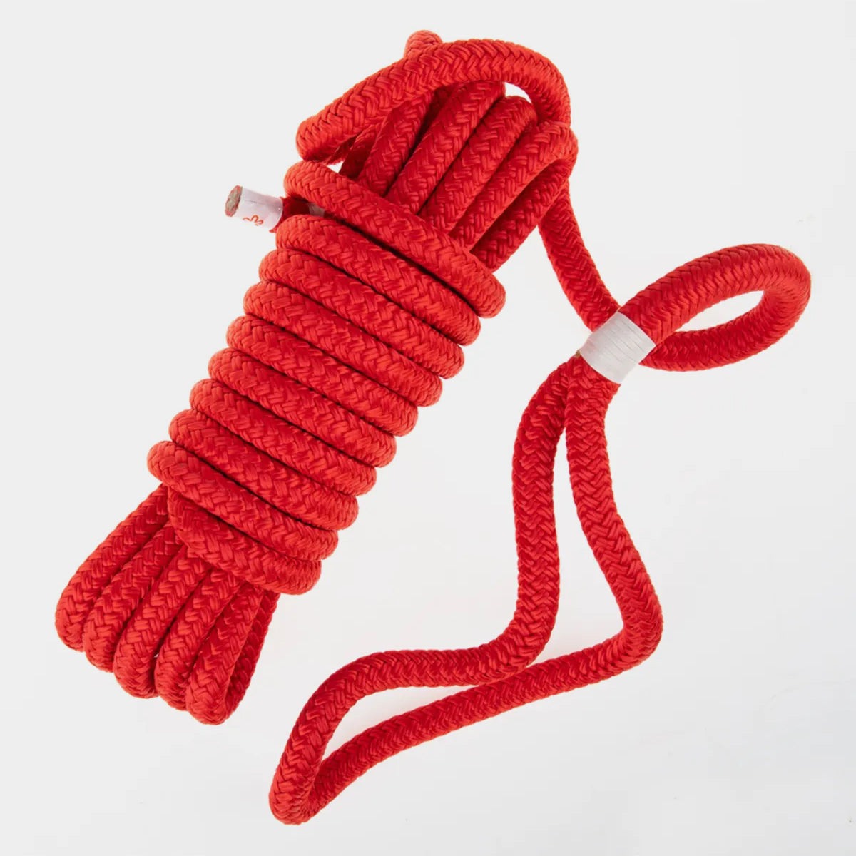 Lupa® Vipera premium red nylon dock line with carry bag, offering superior elasticity, shock absorption, and durability for secure boat docking.