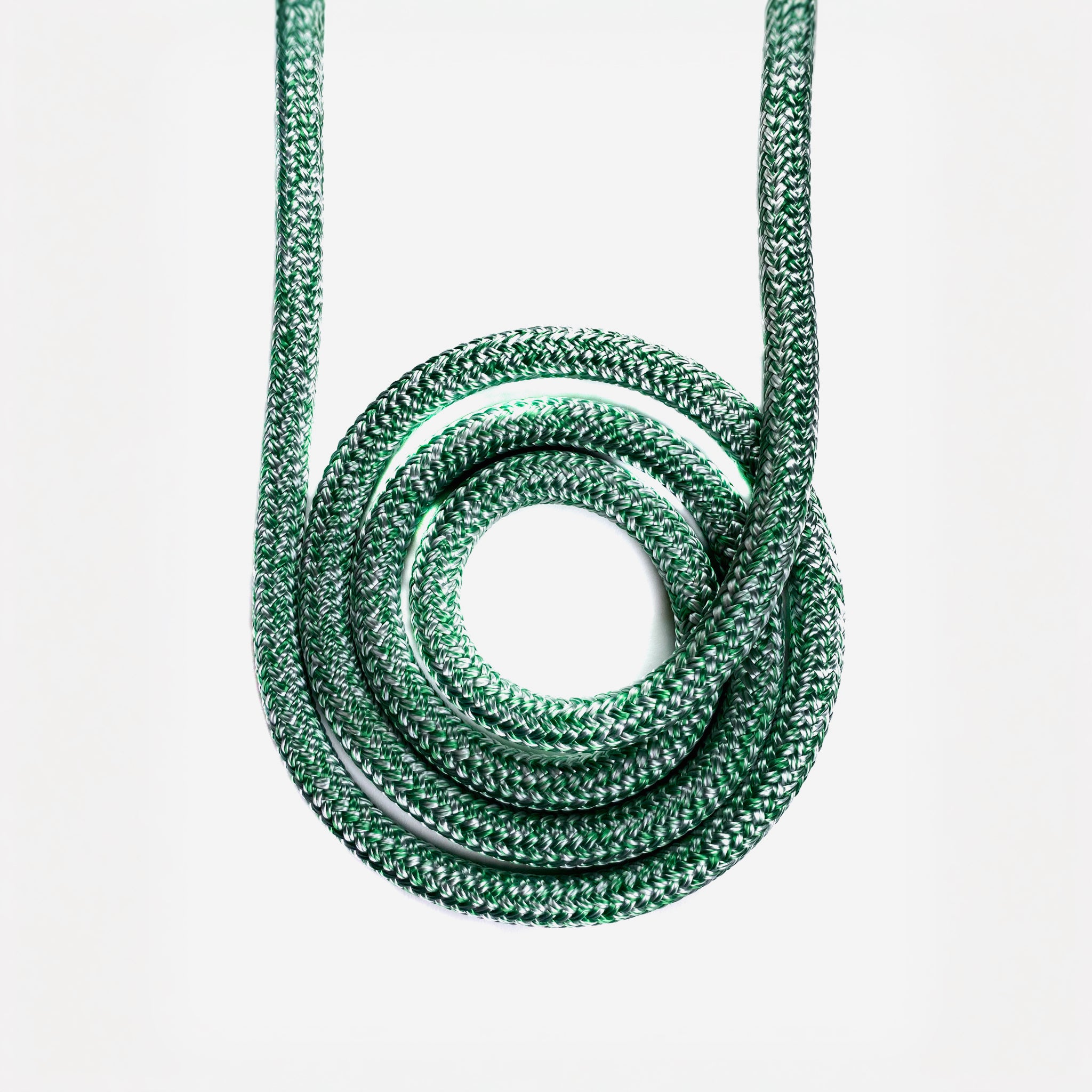 Lupes LS Mix green and white double braid rope made from high-tenacity polyester for low stretch and long-lasting durability.