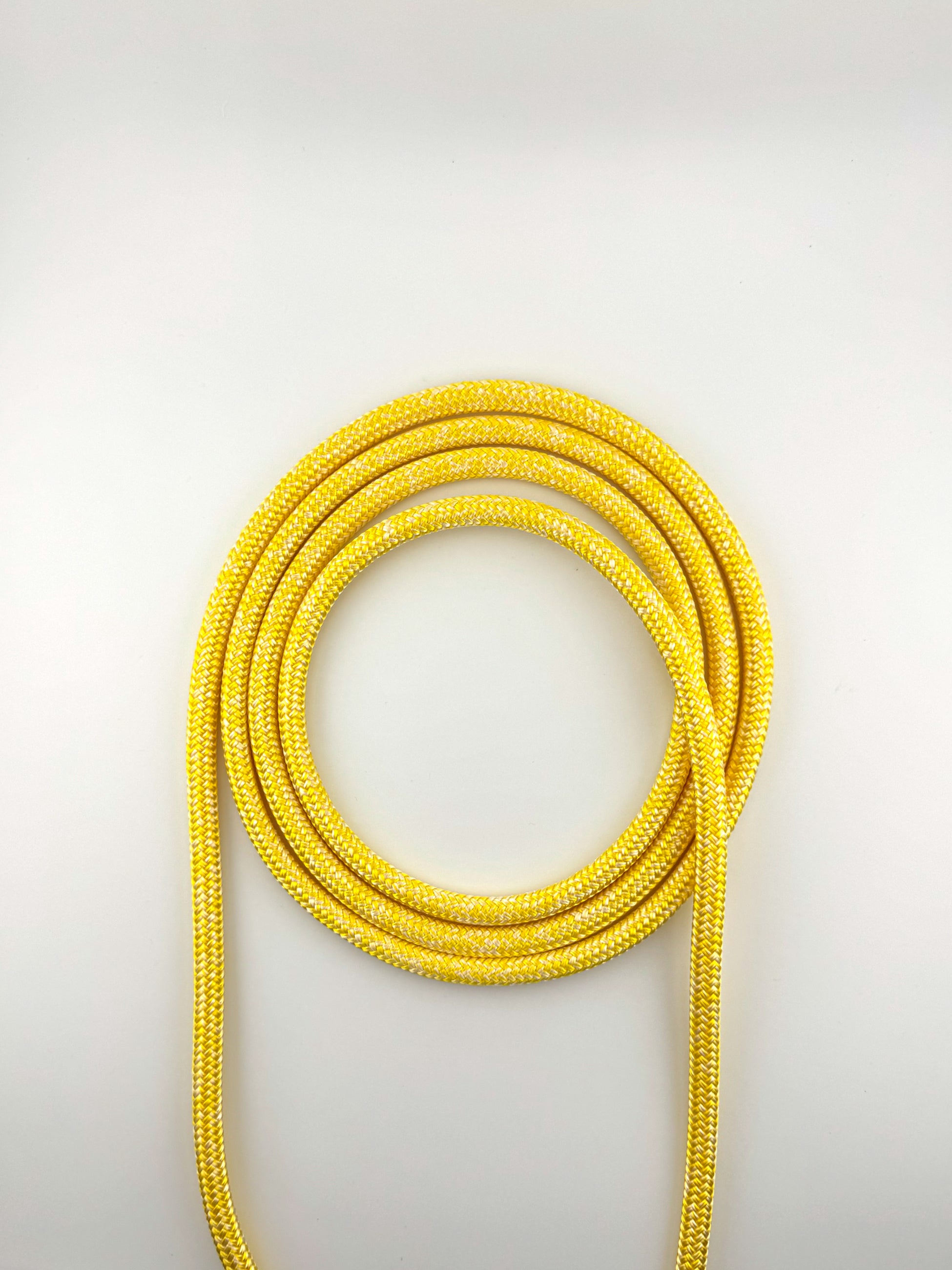 Lupes LS Mix yellow and white double braid rope made from high-tenacity polyester for low stretch and long-lasting durability.