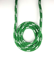 Lupes® Ultra Fancy green double-braided rope with white flecks, made from high-tenacity polyester for low stretch, durability, and smooth handling.