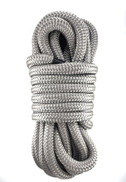 Lupes® Vipera premium silver dock line with carry bag, made from durable HT polyester for secure and reliable boat docking.