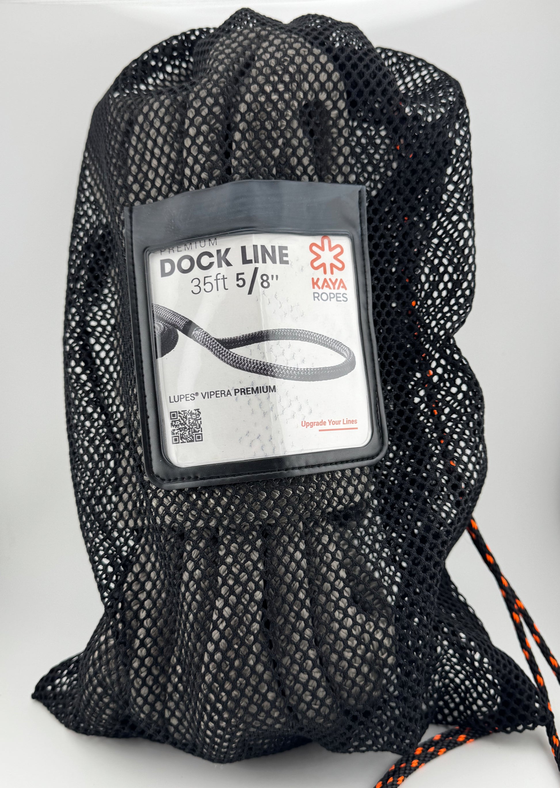 Lupes® Vipera premium silver dock line with carry bag, made from durable HT polyester for secure and reliable boat docking.